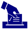 Voting blue hand